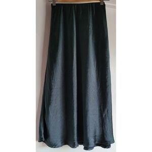 OAK + FORT Women's Maxi Skirt XXS Green Satin Minimalist Capsule